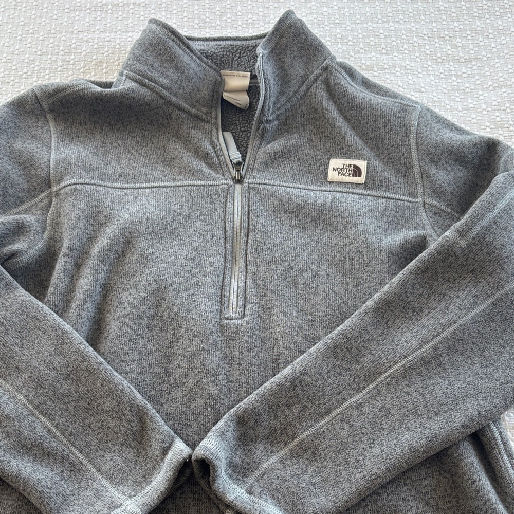 The North Face Men's Heather Gray Zip-Up Sweater